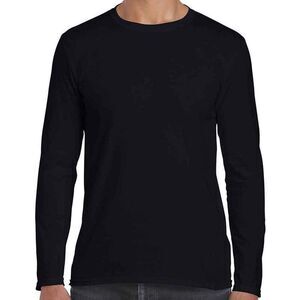 Gildan Unisex Adult Softstyle Long-Sleeved T-Shirt / Black